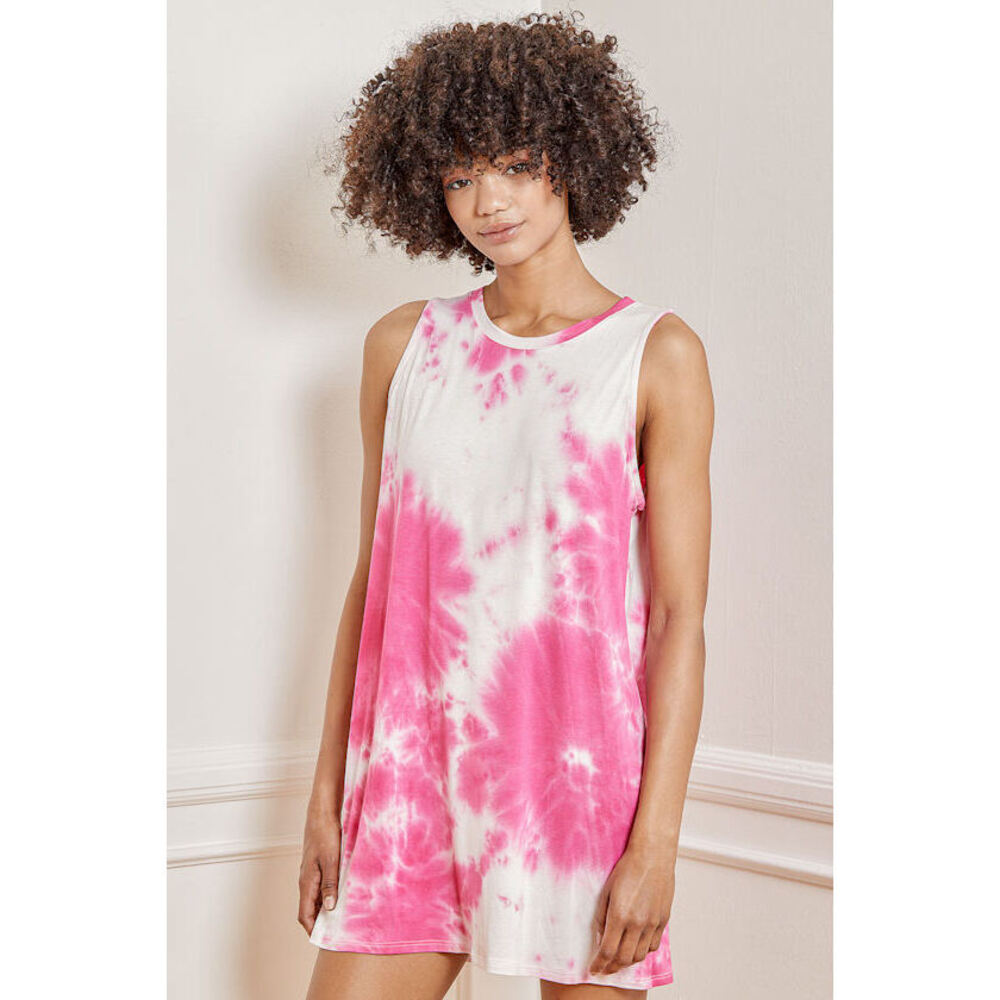 Lulus Feeling Amazing Pink Tie-dye Sleeveless Shift Dress - Size M